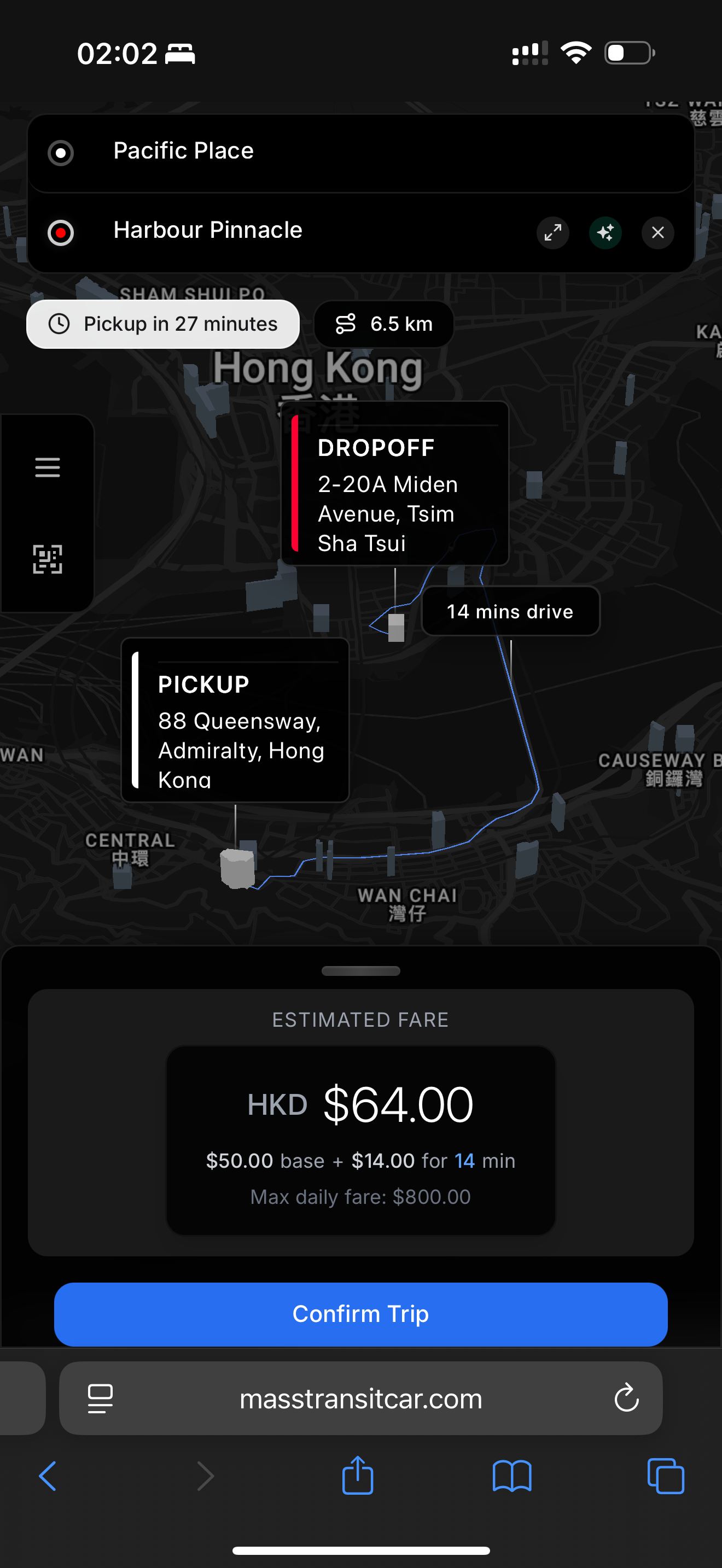 Aircity Transit App on iPhone 16 Pro